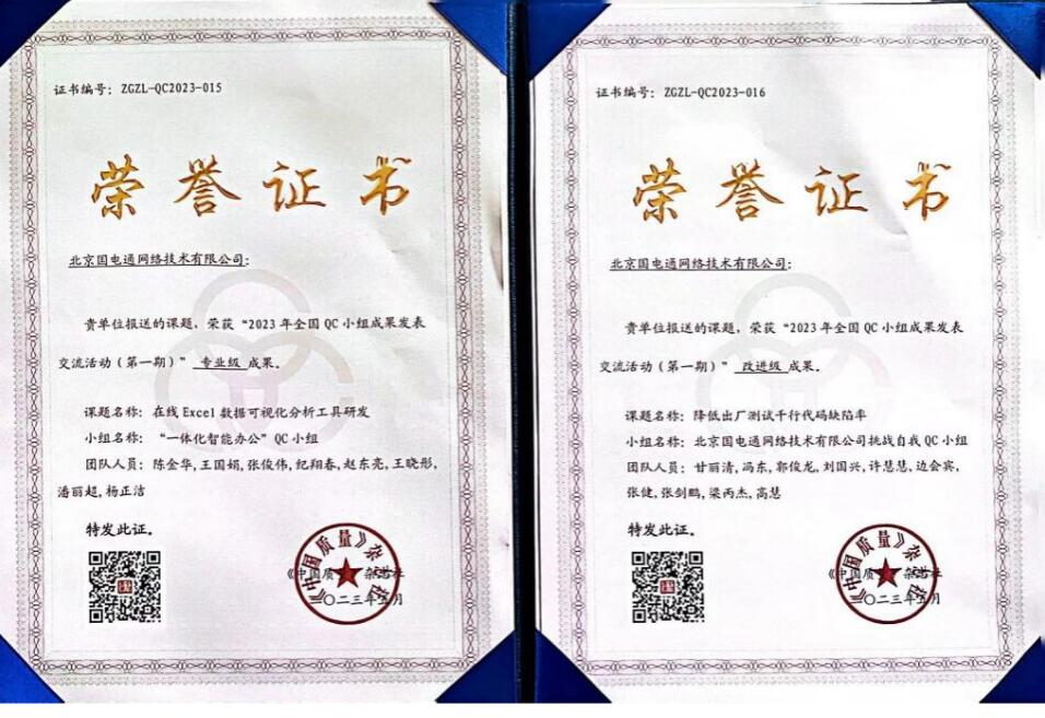 國網(wǎng)信通產(chǎn)業(yè)集團(tuán)國電通兩項(xiàng)QC成果分獲2023年全國QC小組成果二、三等獎(jiǎng)